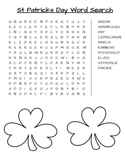 St Patrick S Day Word Search Free Printable